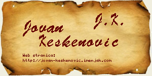 Jovan Keskenović vizit kartica
